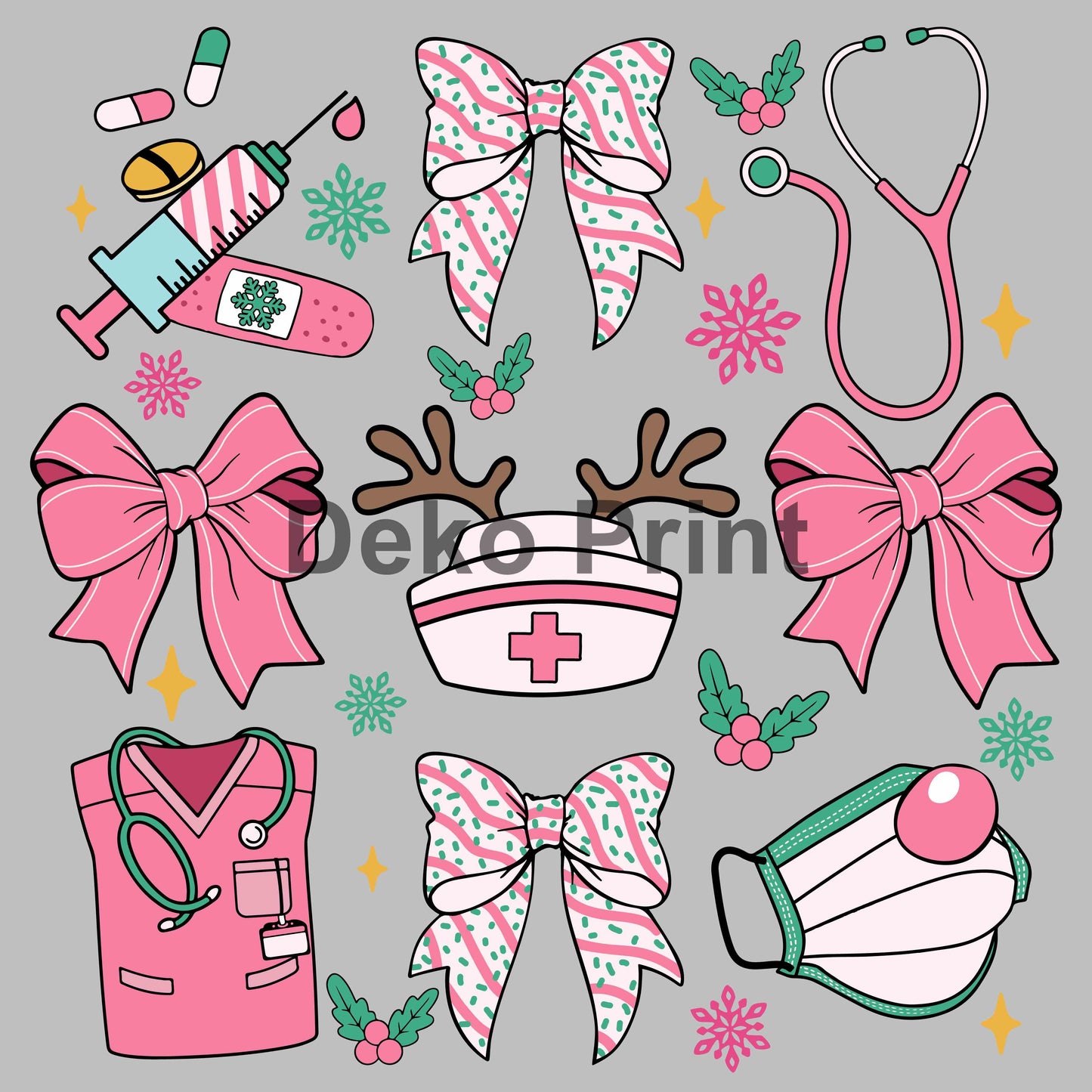 DTF PRINT Nurse Christmas